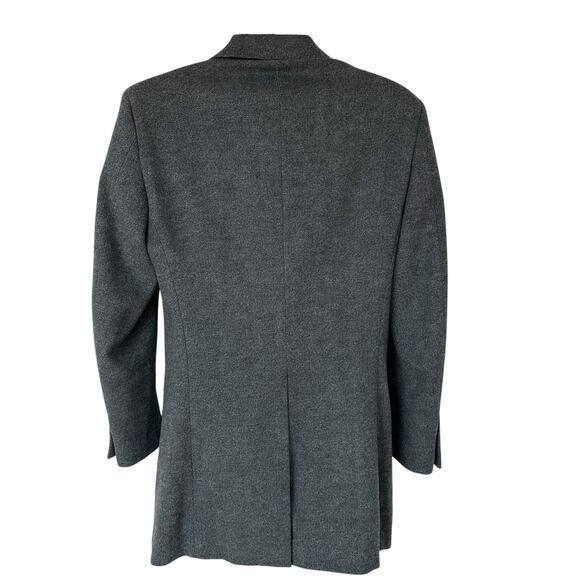 Vintage DKNY Blazer Gray Black White Wool Blend Tweed Overcoat Men's Size 36R - Picture 2 of 11